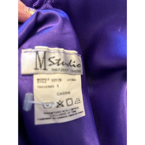 Stunning Backless Purple Formal Dress by M Studio, Size 1. - Picture 4 of 10